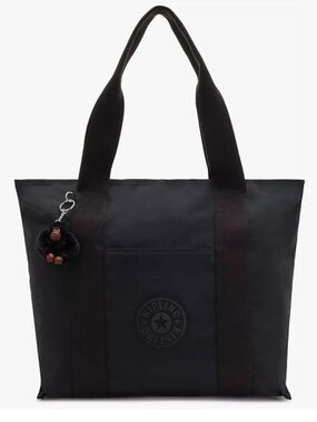 Kipling Black Era Medium Nylon Tote w/o Monkey Keychain- RARE thick straps